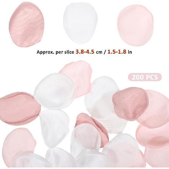 200pcs Flower Petals for Flower Girl,Rose Petals for Wedding,Silk Pink Rose Petals and White Flower Petals for Wedding Bridal Shower Decor Aisle