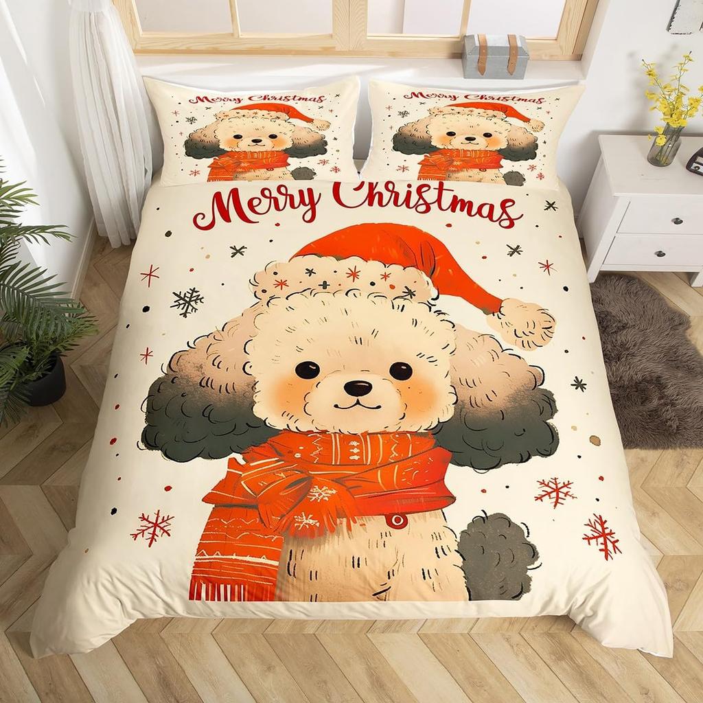 Comforter Christmas King Size Cute Dog Boys Girls Bohemian Room Decor Animal Bedding Collection 3 Piece Set