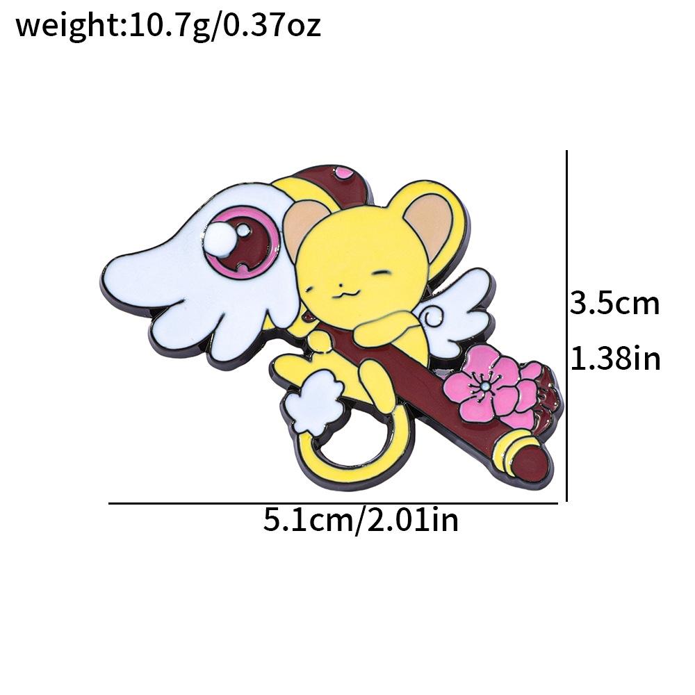 Японское аниме Девочка-волшебница Сакура Металлический значок Разнообразие Сакура Палочка Сплав Брошь-булавка