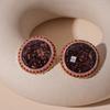 Geometry Round Shape Earrings Elegant French Style Earrings Sweet Vintage Purple Earrings  Women
