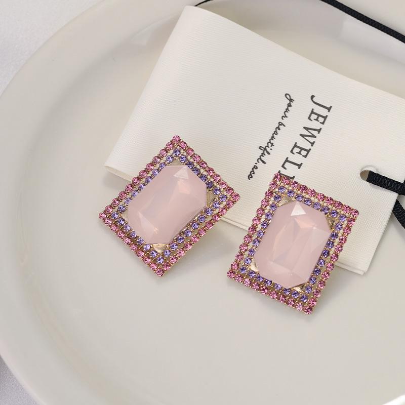 Boucles d'oreilles pendantes Zircon Fleur Colorée pour Femmes, Boucles d'oreilles pendantes Statement pour Fête & Usage Quotidien