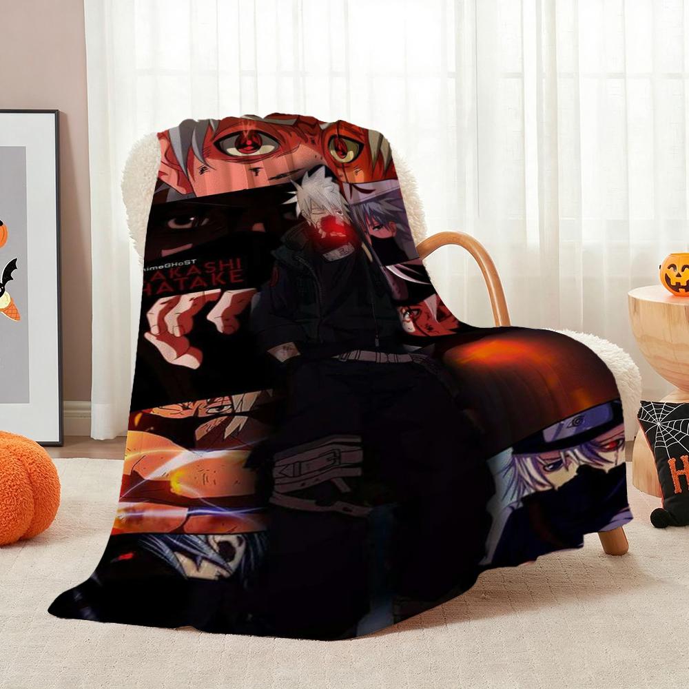 Kakashi Anime Ninja Print Blanket Sofa Blanket Soft And Comfortable Outdoor Plush Blanket Christmas Gifts Machine Washable