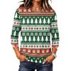 Women's Christmas Print Long Sleeve Neck Pullover Top