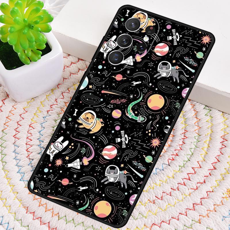 Funny Space Cat Silicone Phone Case For Samsung Galaxy Note 10 Pro S26 S25 S24 S23 S22 S21 Plus S25Ultra Capa Cover