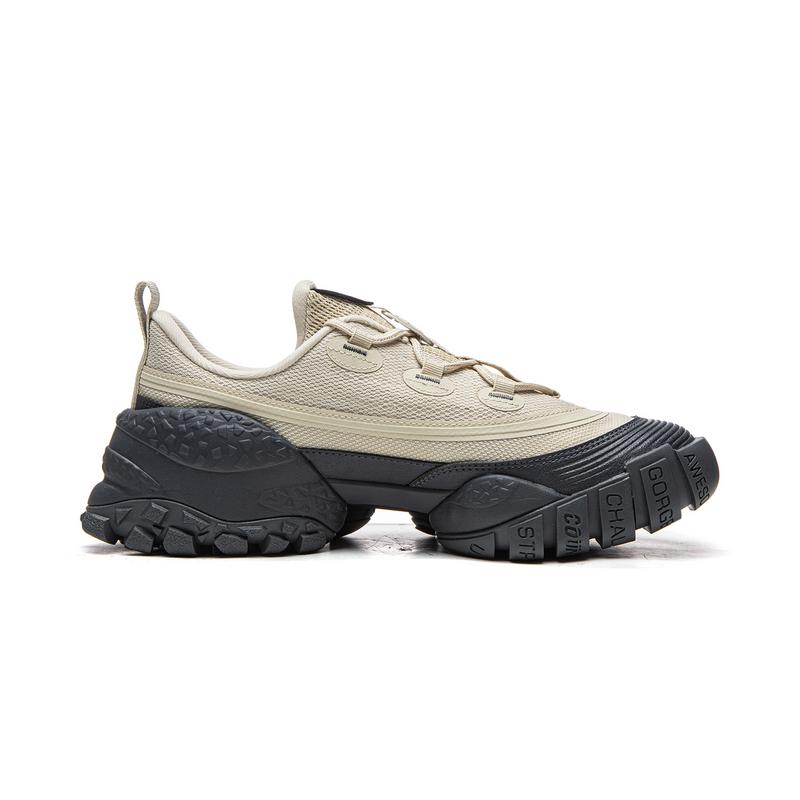 Li Ning Outdoor CF Tracing, Forest Environment Low Top Outdoor Hiking Shoes Unisex Oat Gray/Ebony Black AHCW027-3