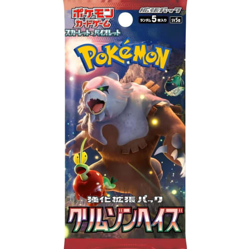 Pok?mon (1 Pack) Card Game Crimson Haze Booster Pack (5 Cards Per Pack) Japanese Version, Red