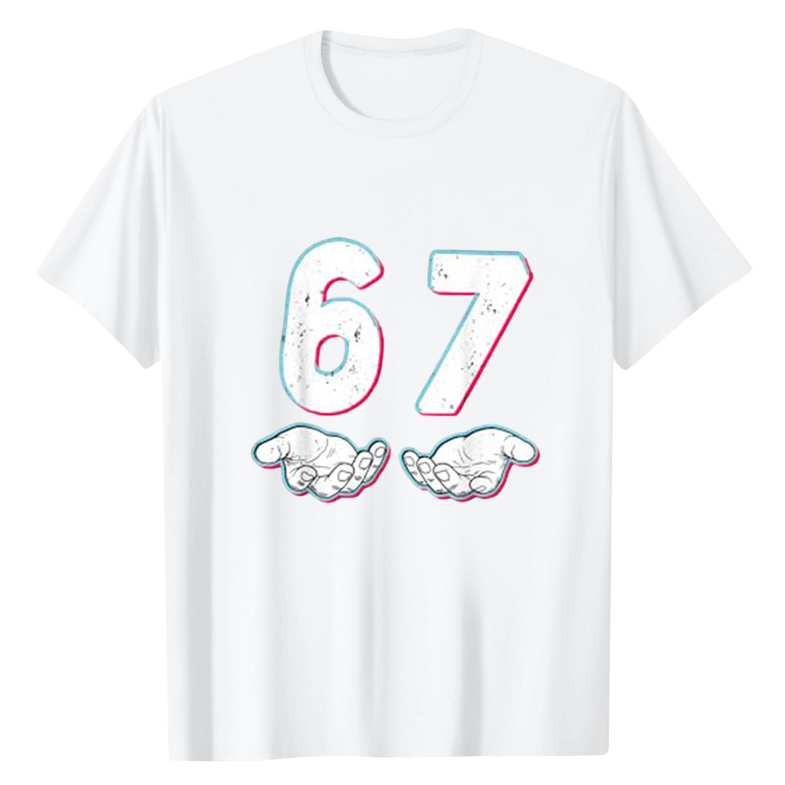 

Женский повседневный топ с цифровым принтом, круглым вырезом и короткими рукавами XL белый