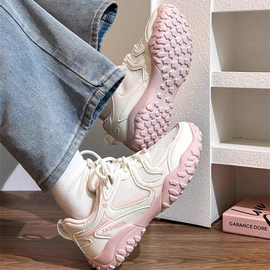Women's Shoes 2025 Summer New Muffin Bottom Mesh Internet Celebrity Sports Shoes Dad Foreign Outdoor Hiking Shoes Women