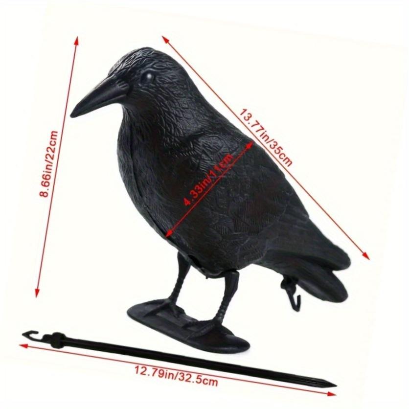 2 szt. Realistyczne łapacze ptaków 3D w kształcie czarnego kruka - Idealne na dekoracje ogrodowe i podwórkowe na Halloween, realistyczny odstraszacz ptaków na zewnątrz do domu i ogrodu