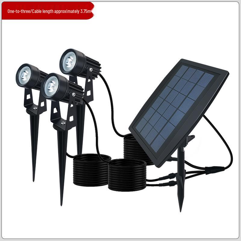 Dual Solar LED Lawn Spotlights with Light Control for Outdoor Gardens