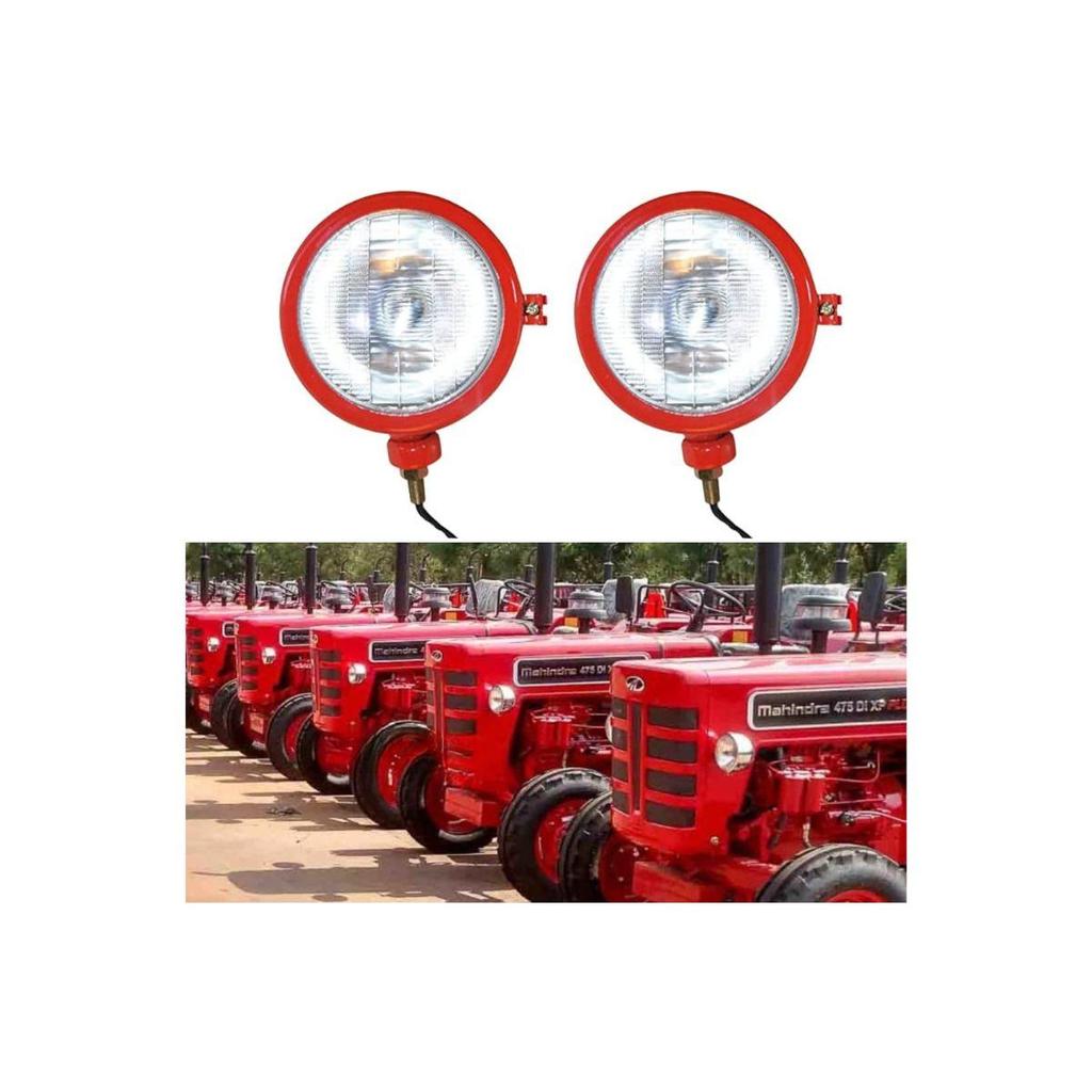 APSMOTIV Headlights+Butler with 12v Bulb for David Brown 700 800 900 1200 Massey Ferguson Tractor 35 35X 65 765 IH Tractor B250 B275 B414 B444 (Red)