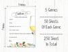 Inkdotpot Bachelorette Party Games Set Bundle of 5 (Activities for 50 Guests) Floral Brunch & Bubbly Theme Fun Bridal Shower Games Set