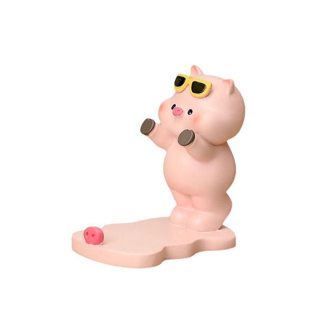 Resin Piggy Phone Stand Anti-slip Panda Desk Lazy Bracket Desk Tablet Phone
