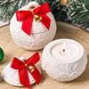 Christmas Ornaments Round Candle Jar Silicone Mold DIY Handmade Relief Snows Berry Ball Plaster Resin Storage Box Craft Molds