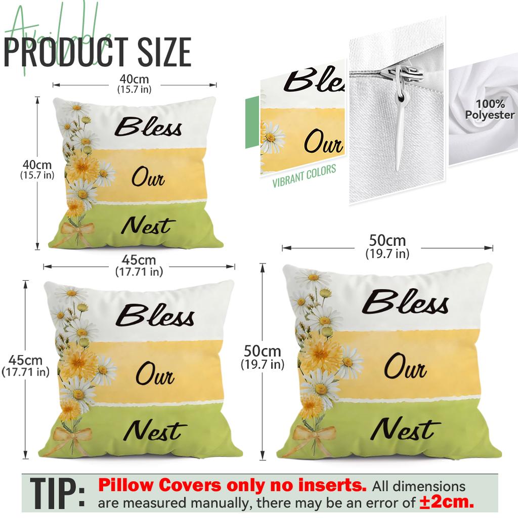 Spring Daisy Cushions Pillowcase Polyester Cushion Cover Throw Pillow Pillowcover Home Car Sofa Decor