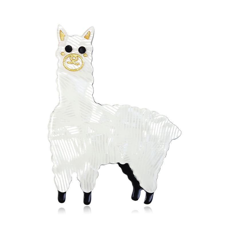 

Модные аксессуары акриловая брошь в виде животного альпака мультфильм грудь цветок аксессуары для одежды белый