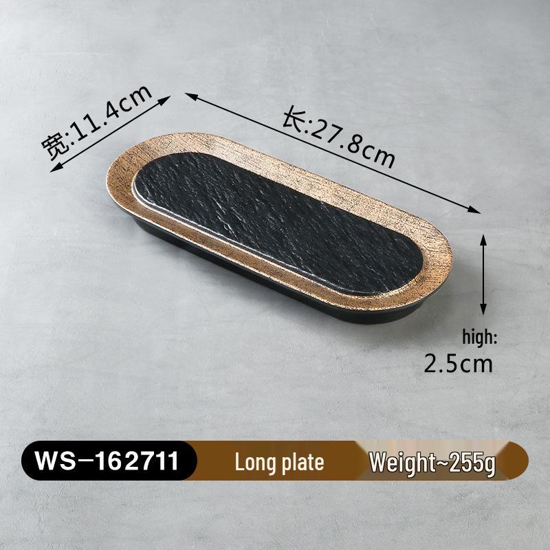 Melamine Imitation Porcelain Hot Pot & BBQ Plate with Handle