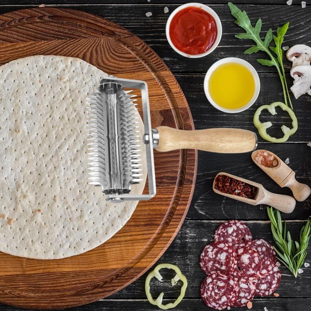 Stainless Steel Pizza Roller Puncher Effort-saving Berry Crusher Pizza Profile Puncher Pastry