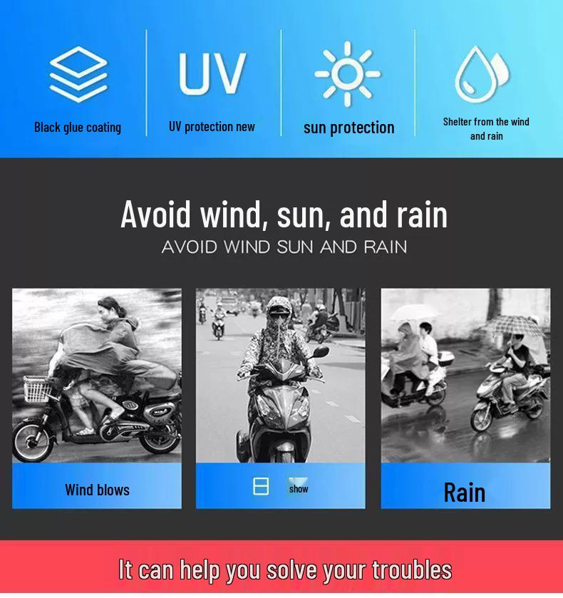 Detachable Pedal Umbrella: Electric Car & Motorcycle Sunshade Canopy