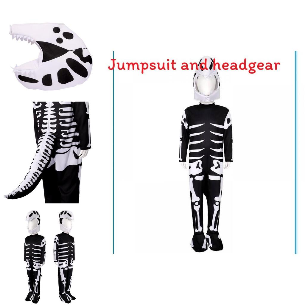 Halloween Skull Dinosaur Cosplay Costume For Kids With Polyester Fabric For Stage Performance