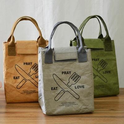 Sac de Camping Portable Imperméable Sac Fourre-tout Épais Anti-fuite Sac à Lunch en Papier Dupont Pique-nique