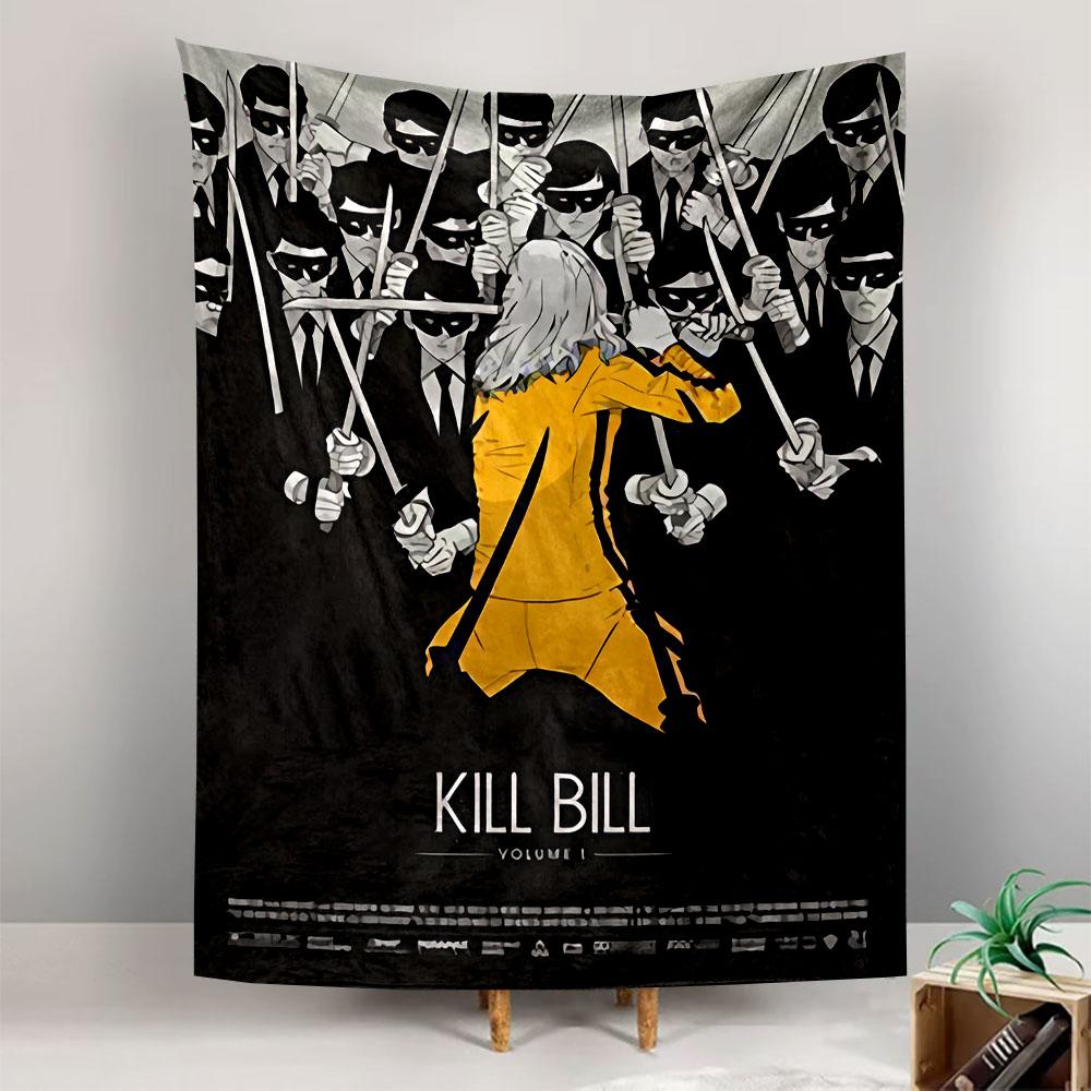 Kill Bill Volume 1 Tapestry Wall Hanging, Tarantino Movie Poster Art, Retro Wall Decor for Bedroom Living Room Dorm