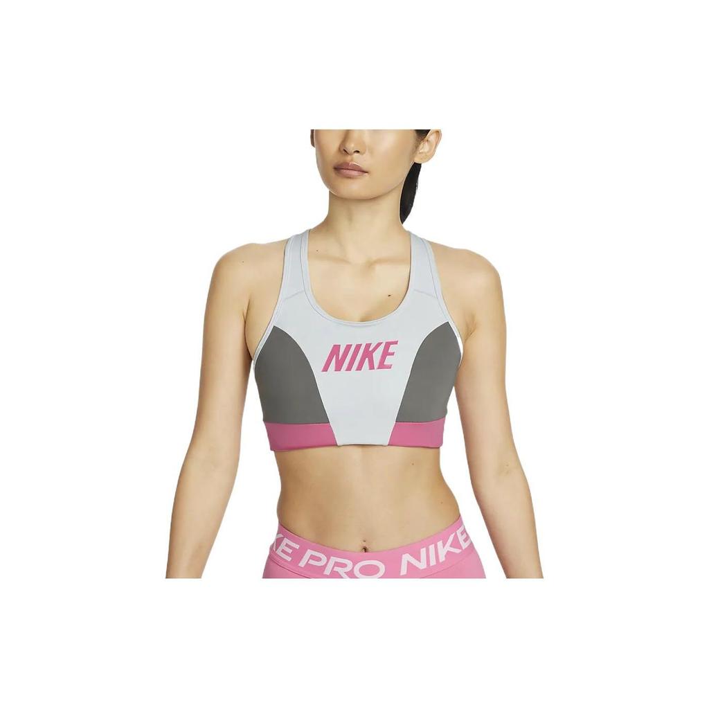 Nike Supportive Full-Coverage Sports Bra With Logo Block Women Underwear Grey DQ5135-043