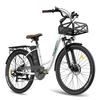 Fafrees F26 Langlebiges Leichtes E-Bike, 250W, 36V 20.3Ah, 26"×1.95" Reifen, Federgabel, Gepäckträger vorne, IP54, Shimano 7-Gang, LCD-Farbdisplay