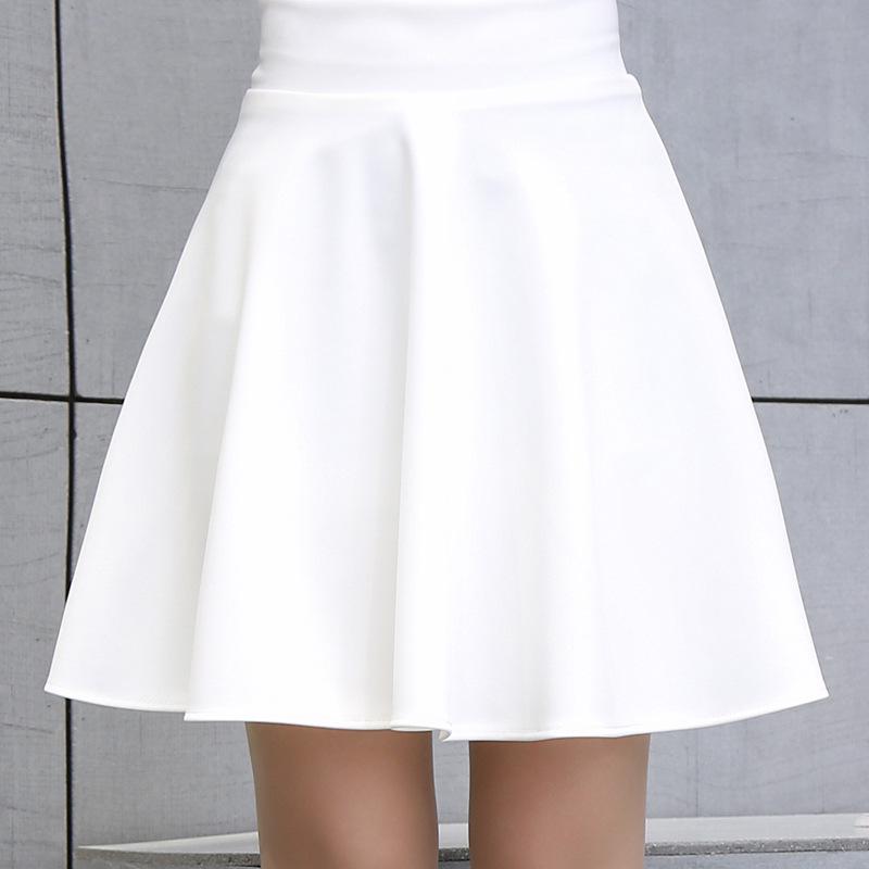 

2020 Осень Юбка-зонт с высокой талией, корейская эластичная для женщин размера плюс XL белый