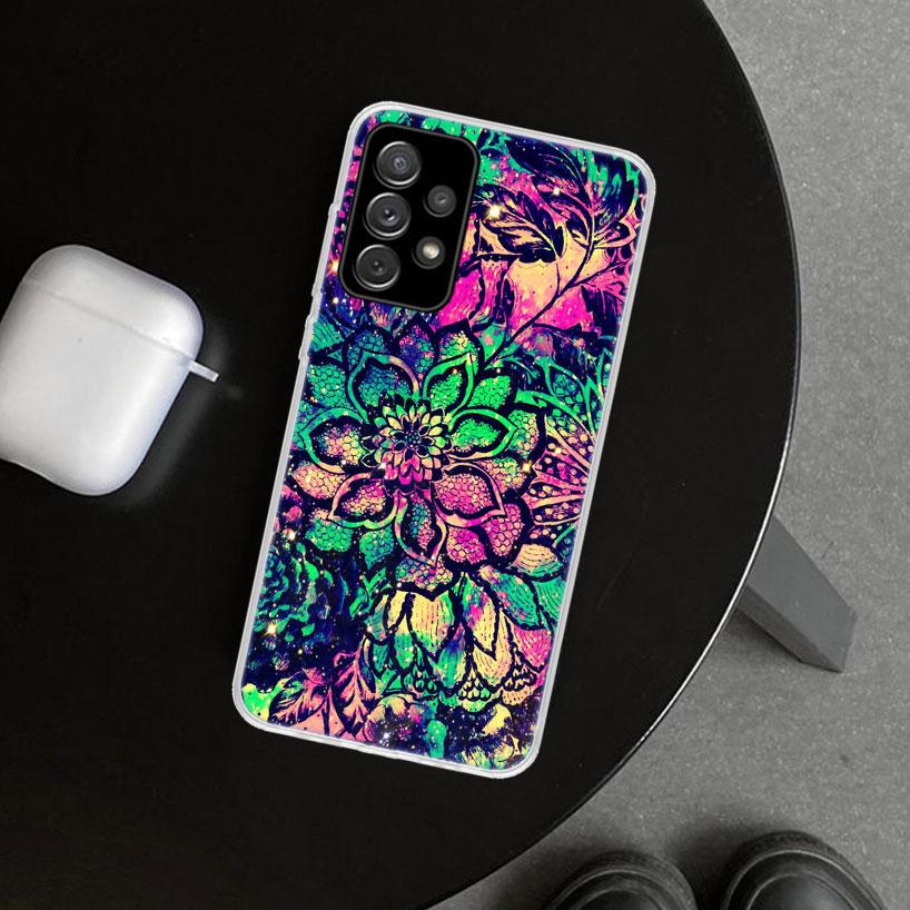 Mandala Sunflower Mandala Phone Case Cover for Samsung Galaxy A12 A22 A32 A52 A72 A02S A51 A50S A31 A20S A10S Note 20 Ultra 10 P