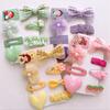 8/9pcs Set Cute Korean Haipins for Baby Girls Big Lattice Bow Floral Kawaii Cartoon Princess Hair Clip Baby Girl Hair Accessories