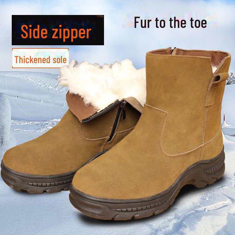 Grube ocieplane buty śniegowe Martin z północnego wschodu z wysokim zamkiem błyskawicznym, antypoślizgowe, rozmiar 40