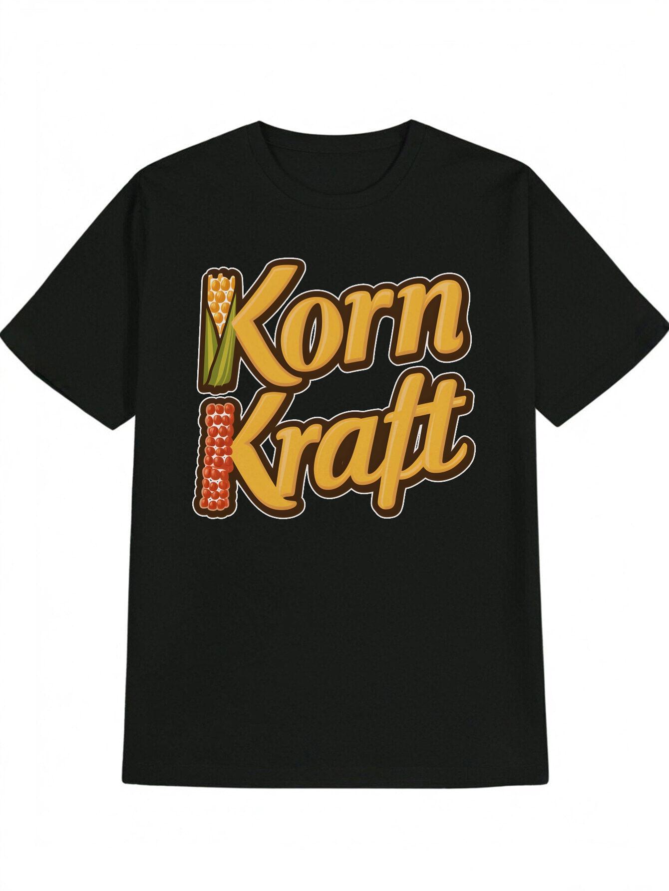 

Black Graphic T-shirt - Corn Kraatt Print Tee XXXXL