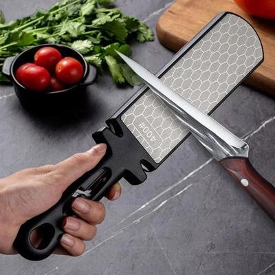 New Tungsten Steel Multifunctional Kitchen Knife Sharpening Stone Double-sided Emery Sharpener Ceramic Diamond Sharpener