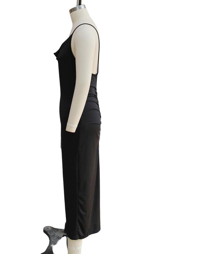 2025 Summer Women's Knitted Ruched Backless Cover-up Dress