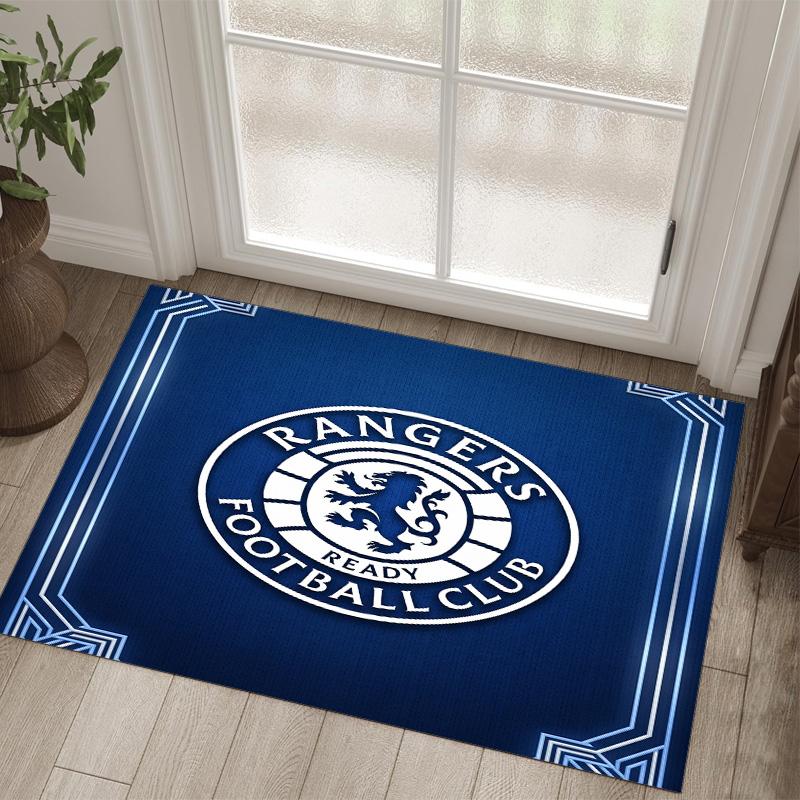 Rangers FC Design Crystal Velvet Carpet Cozy Non?Slip Printed Rug For Bedroom Living Room Entrance