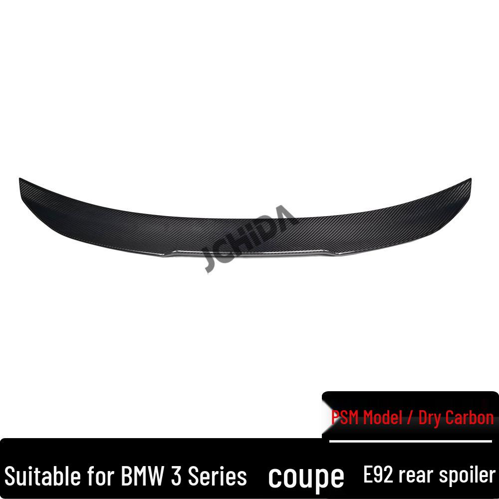 BMW 3 Series E92 PSM Style Carbon Fiber Rear Spoiler - No-Drill Installation Diffuser
