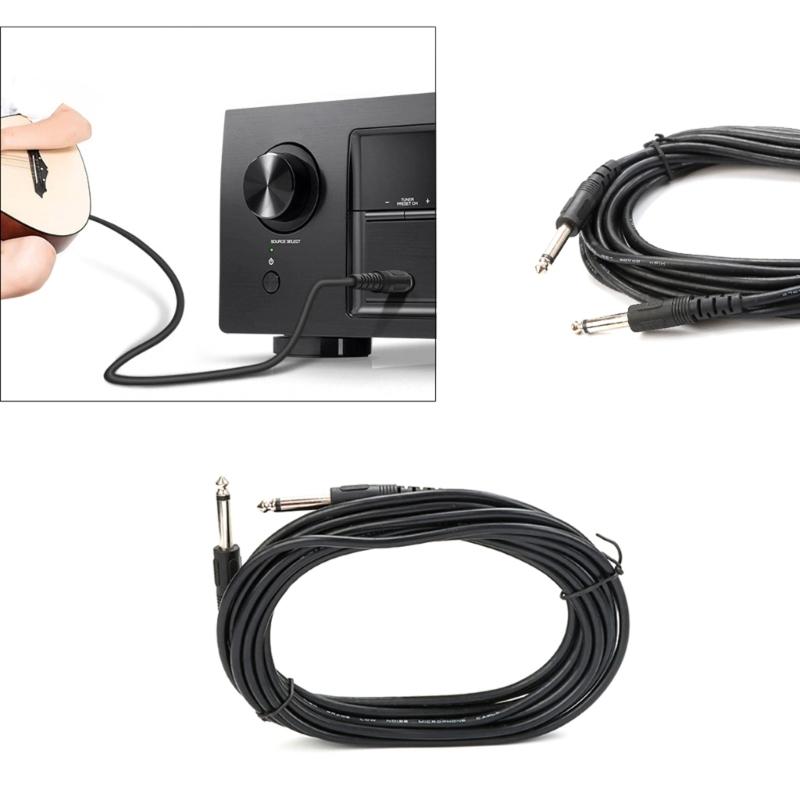 Stereo Audios Cable 6.30mm Mono Jack Instrument Cable Plugs (Male To Male) for Guitar, Bass, Keyboard, and Sound Mixing