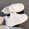 Popular Muffin Sole Autumn Heightening Platform White Shoes 2025 New Chic Board Shoes Versatile Sports and Leisure Shoes