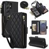 Phone Case for Samsung Galaxy S26 FE S25 Edge S24 Ultra S23 Plus S22 Crossbody Zipper Wallet with 9 Card Slots Cover Lanyard Bag