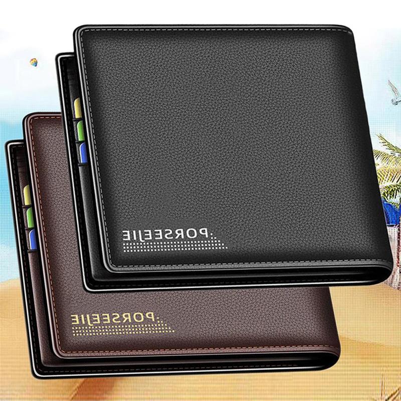 Herren Geldbörse Klassischer Stil Tragbar Kurz Herren Geldbörse Mini Anti-Diebstahl Münzfach Leder Geldbörse Mehrfachkartenfach Kartenhalter