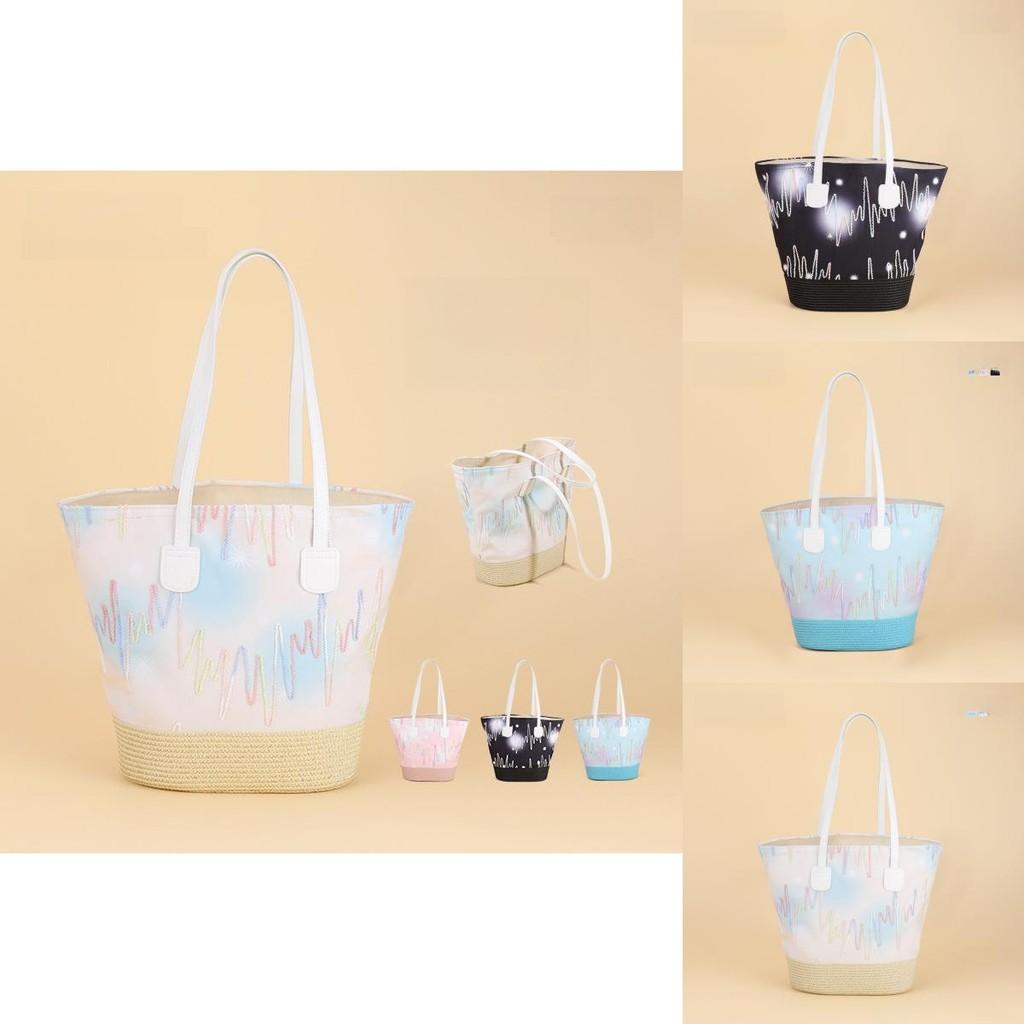 Casual Woven Straw Bucket Bag With Large Capacity For Daily Use