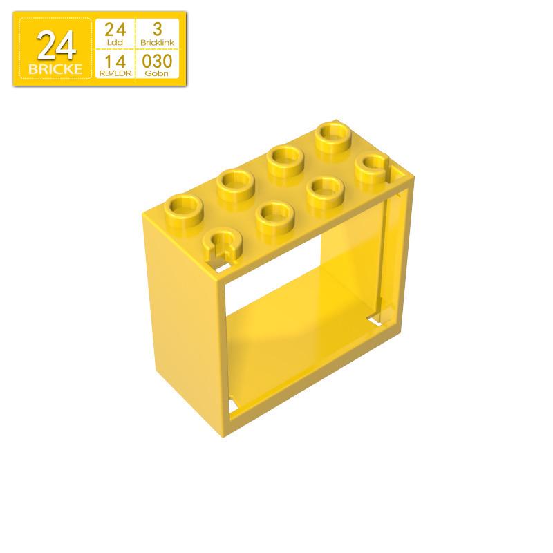 BRICKE 2x4x3 Window Frame, Compatible with LEGO 60598/4132 Educational DIY Building Blocks