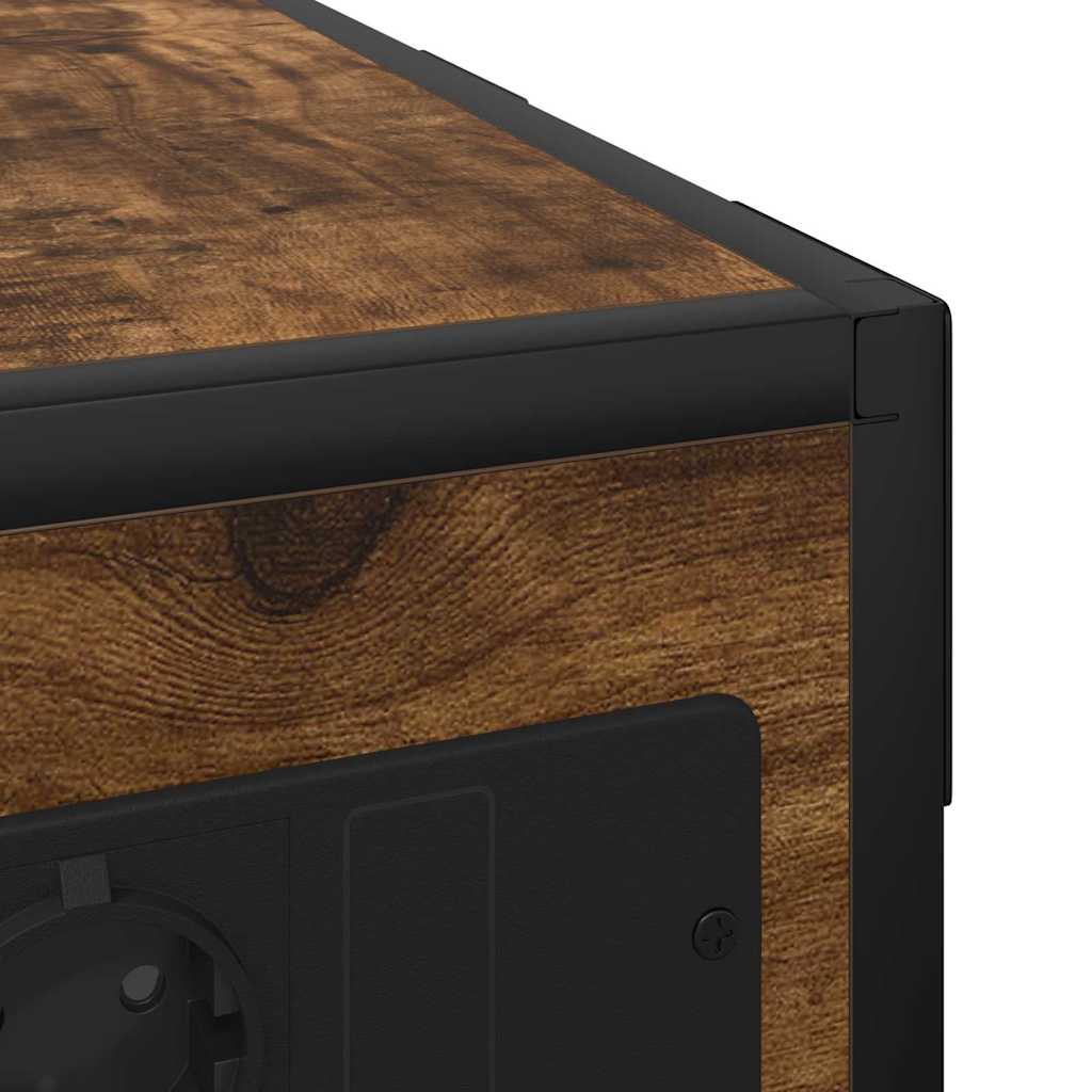 Nightstand Smoked Oak 41.5 x 26 x 60.5 cm Wood Based Material