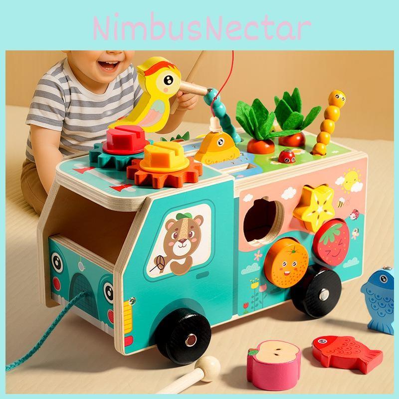 Farm Car Wooden Radish Shaped Matching Toys For Children Early Education Gift