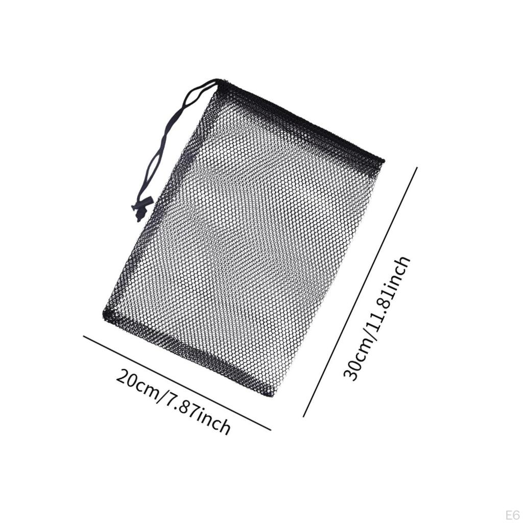 Black Golf Bag with Professional Nylon Storage Net And Drawstring for Shower, Tennis, Gym, Swimming