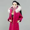 Hot Pink Winter Long Coat Hoodie for Barbie Doll Outfits Clothes Parka For 1/6 BJD Doll Jacket 1:6 Dolls Accessories Kids Toys