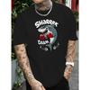 European Size Team Shark New Summer Outdoor Men's Short-sleeved T-shirt Summer Fashion Trend Top Printed Men's Bottoming Shirt