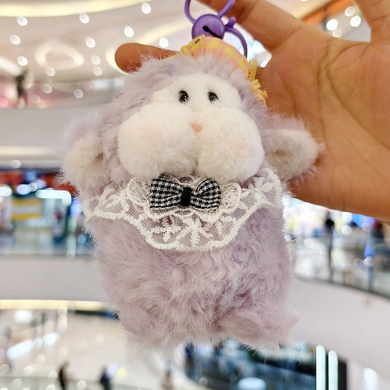 Cute Mousse Sheep Plush Keychain With Short Plush Material For Bag Decoration And Collectible Fun