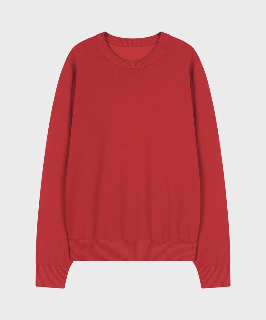 NOIRER Silky Round Neck Knit (Red)